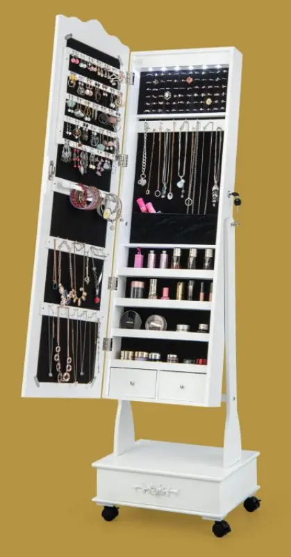 Шкаф-зеркало для украшений Costway JV10584WH (White)