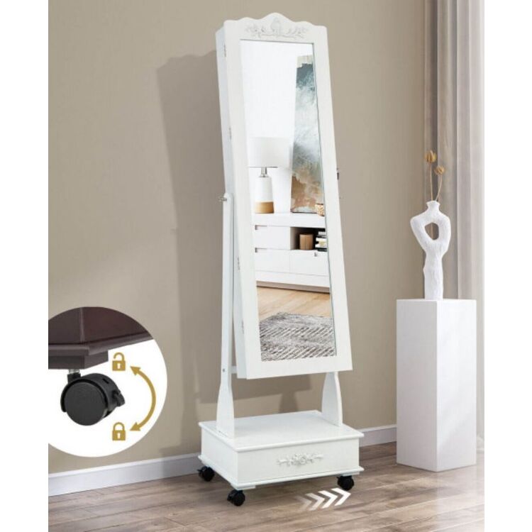 Шкаф-зеркало для украшений Costway JV10584WH (White)