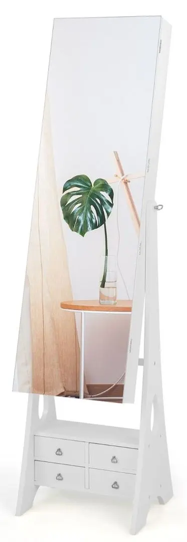 Dulap-oglinda pentru bijuterii Costway JV10585WH (White)