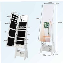 Dulap-oglinda pentru bijuterii Costway JV10585WH (White) Thumb