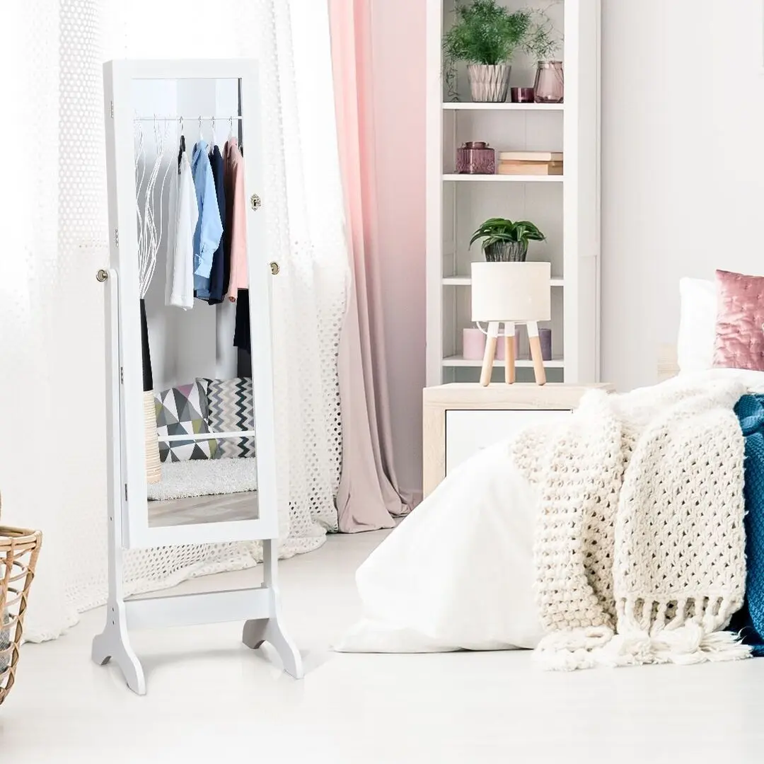 Шкаф-зеркало для украшений Costway JV10770WH (White)