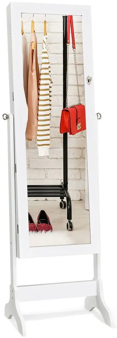 Шкаф-зеркало для украшений Costway JV10770WH (White)