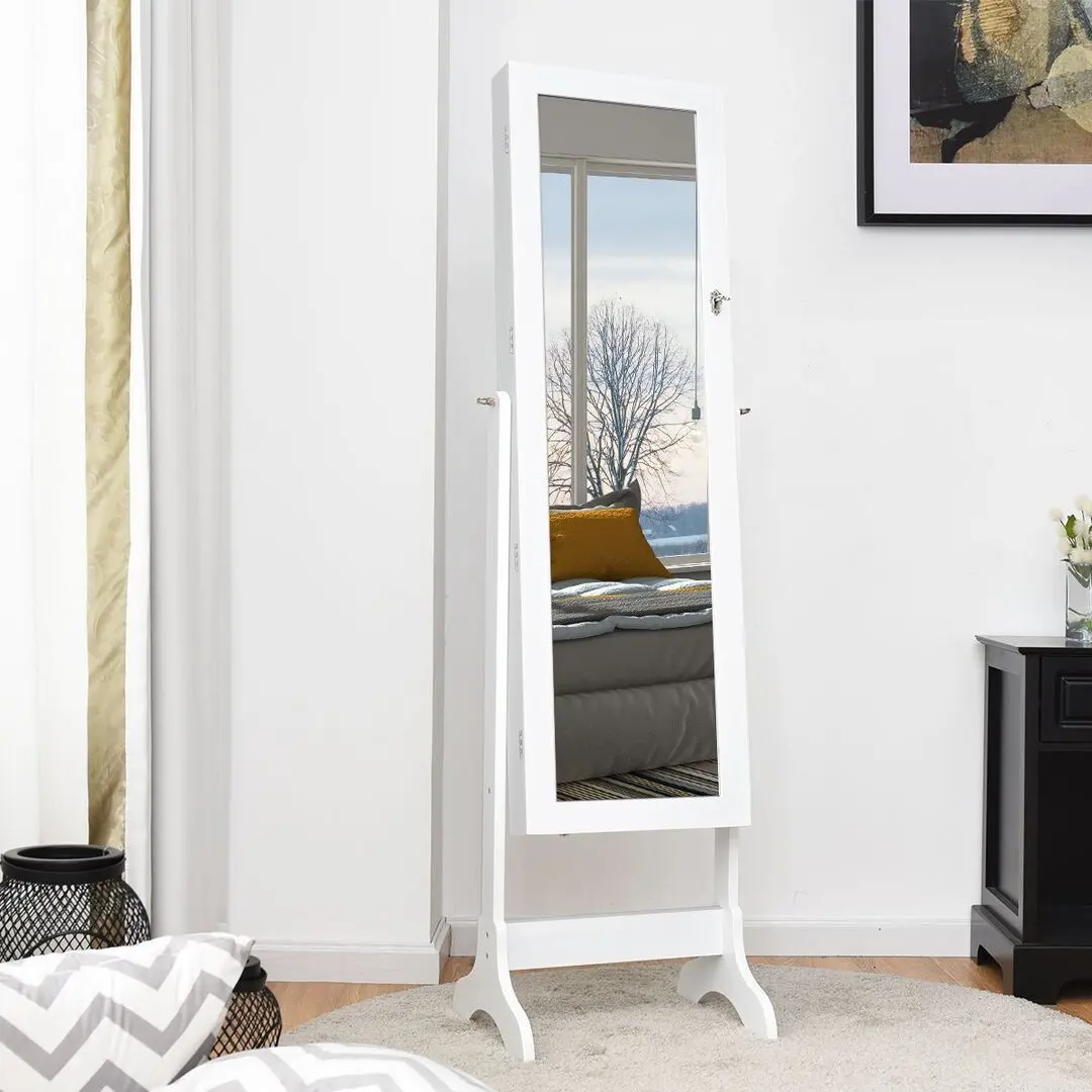 Шкаф-зеркало для украшений Costway JV10770WH (White)