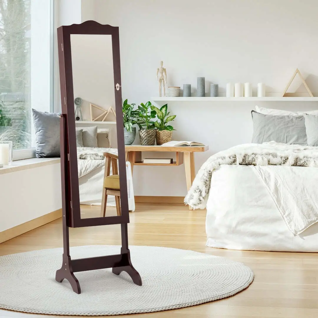 Шкаф-зеркало для украшений Costway JV10771CF (Brown)