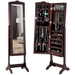 Шкаф-зеркало для украшений Costway JV10771CF (Brown) Thumb