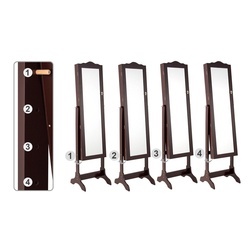 Шкаф-зеркало для украшений Costway JV10771CF (Brown) Thumb