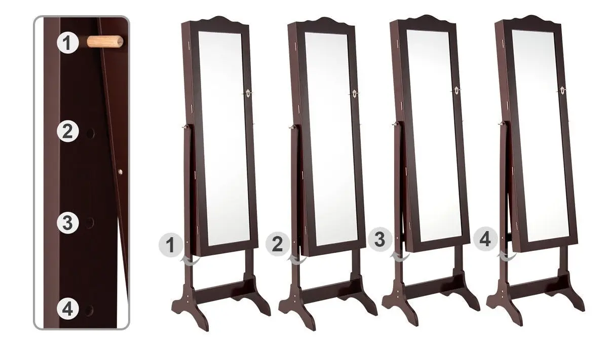 Шкаф-зеркало для украшений Costway JV10771CF (Brown)