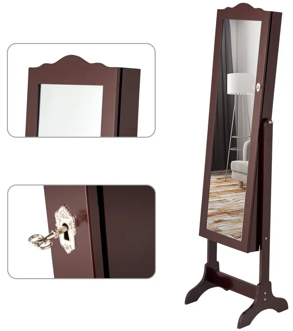 Шкаф-зеркало для украшений Costway JV10771CF (Brown)