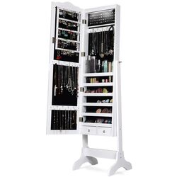 Dulap-oglinda pentru bijuterii Costway JV10771WH (White) Thumb