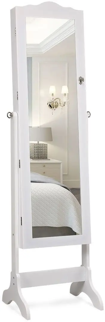 Dulap-oglinda pentru bijuterii Costway JV10771WH (White)