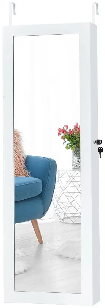 Dulap-oglinda pentru bijuterii Costway JV10772 (White)