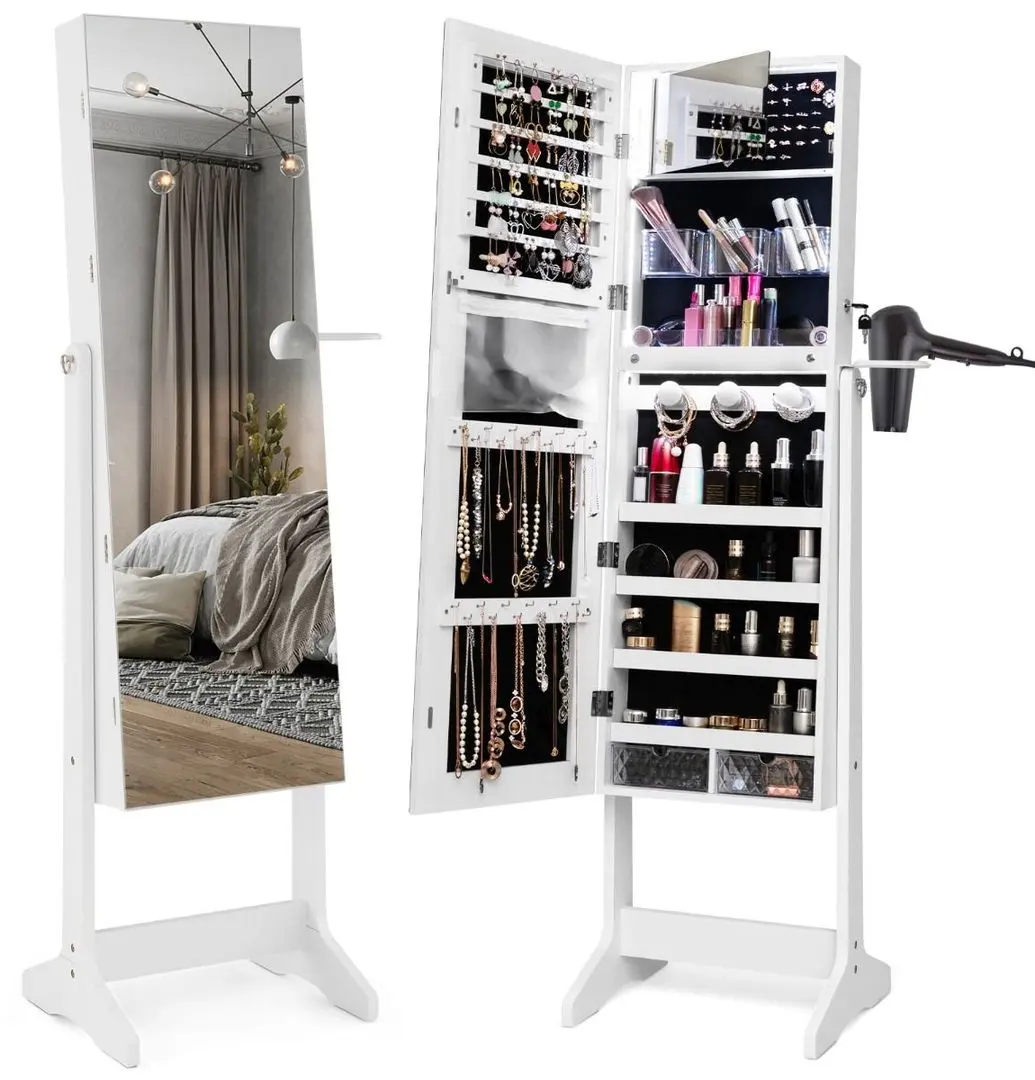 Шкаф-зеркало для украшений Costway JV11025WH (White)