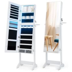 Шкаф-зеркало для украшений Costway JV11025WH (White) Thumb