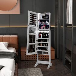 Шкаф-зеркало для украшений Costway JV11025WH (White) Thumb