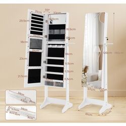 Шкаф-зеркало для украшений Costway JV11025WH (White) Thumb