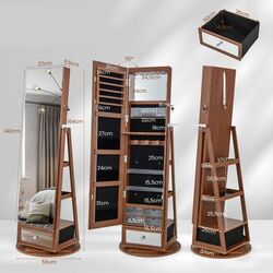 Шкаф-зеркало для украшений Costway JV11195BN (Brown) Thumb