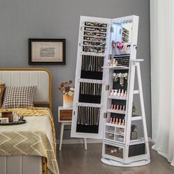 Шкаф-зеркало для украшений Costway JV11195WH (White)