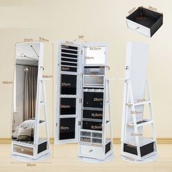 Шкаф-зеркало для украшений Costway JV11195WH (White) Thumb
