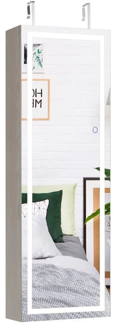 Шкаф-зеркало для украшений Costway JV11242DE-WH (White)