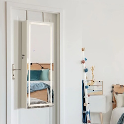 Dulap-oglinda pentru bijuterii Costway JV11242DE-WH (White)