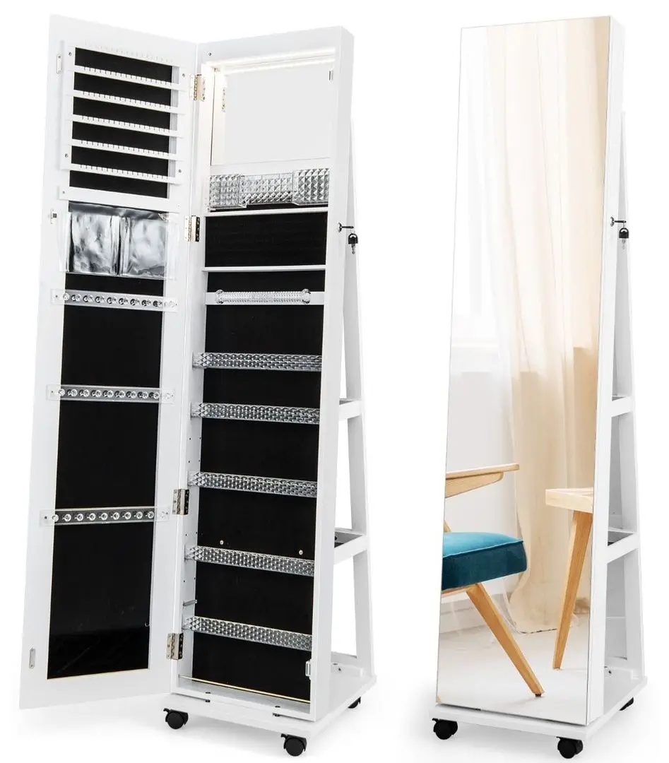 Шкаф-зеркало для украшений Costway JV11245WH (White) - 2