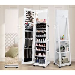 Шкаф-зеркало для украшений Costway JV11245WH (White) Thumb
