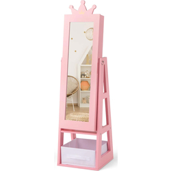 Dulap-oglinda pentru bijuterii pentru copii Costway HY10312PI (Pink) Thumb