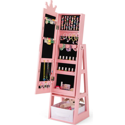 Dulap-oglinda pentru bijuterii pentru copii Costway HY10312PI (Pink) Thumb