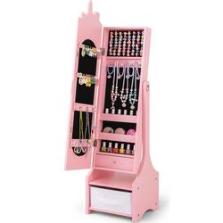 Шкаф-зеркало для украшений детский Costway HY10314PI (Pink) Thumb