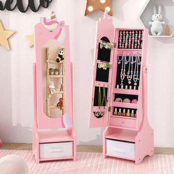 Шкаф-зеркало для украшений детский Costway HY10314PI (Pink) Thumb