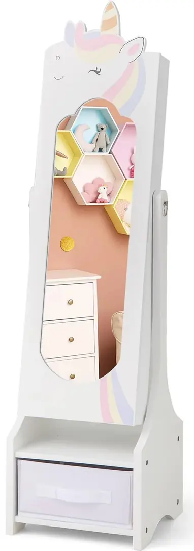 Шкаф-зеркало для украшений детский Costway HY10314WH (White)