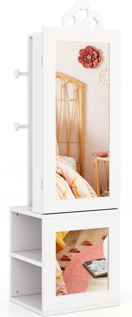 Шкаф-зеркало для украшений детский Costway HY10316WH (White) - 2