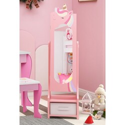 Шкаф-зеркало для украшений детский Costway HY10318PI (Pink)