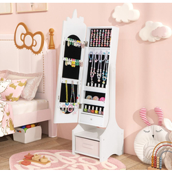 Шкаф-зеркало для украшений детский Costway HY10318WH (White) Thumb