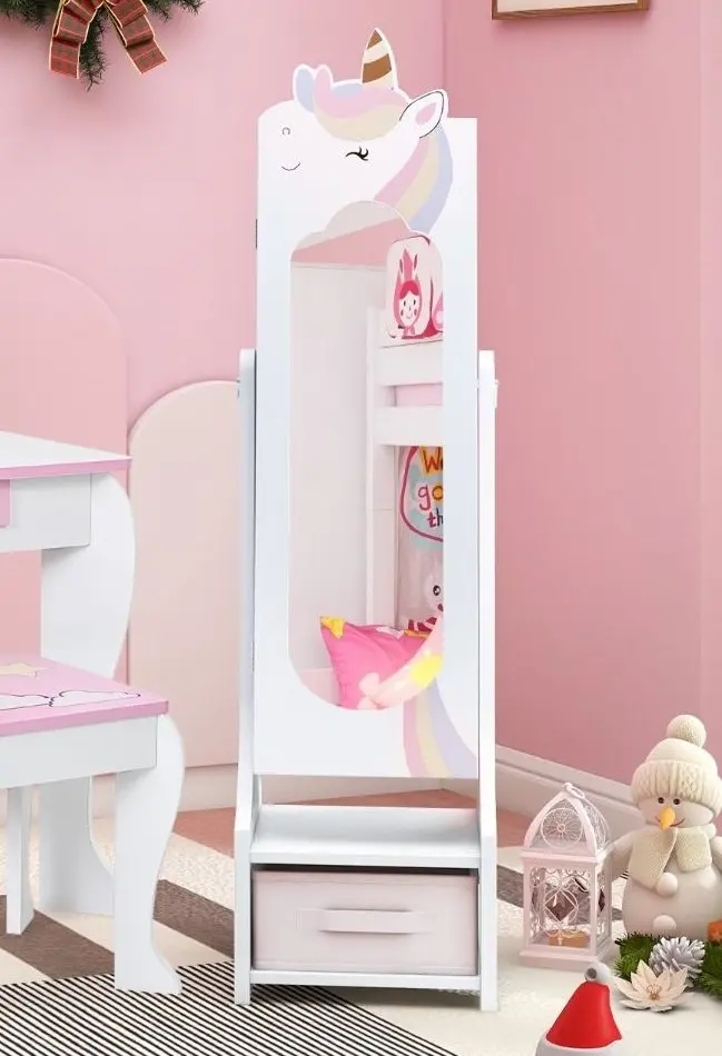 Шкаф-зеркало для украшений детский Costway HY10318WH (White)