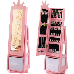 Шкаф-зеркало для украшений детский Costway HY10321PI (Pink) Thumb