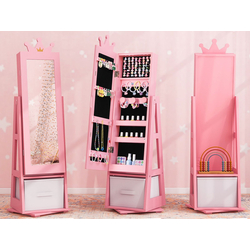 Шкаф-зеркало для украшений детский Costway HY10321PI (Pink) Thumb