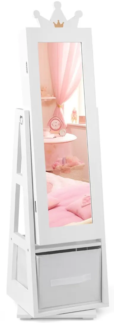 Шкаф-зеркало для украшений детский Costway HY10321WH (White)