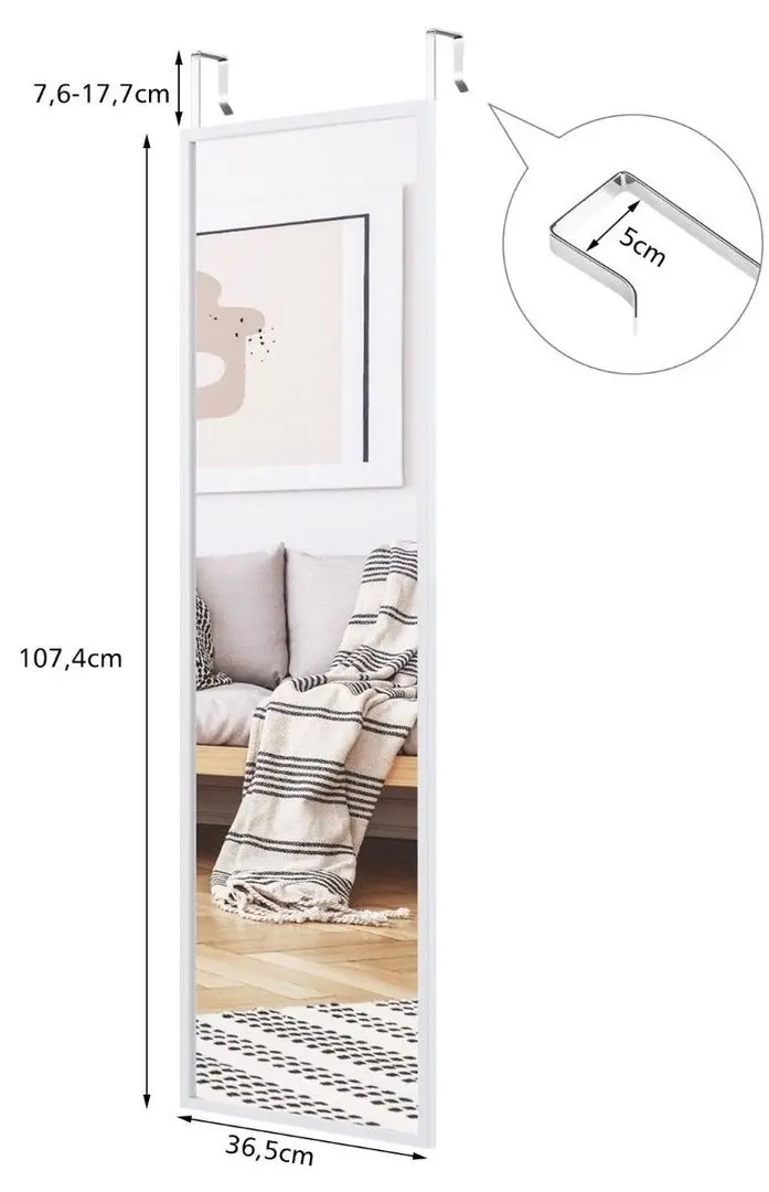 Oglinda Costway HW71534WH (White)