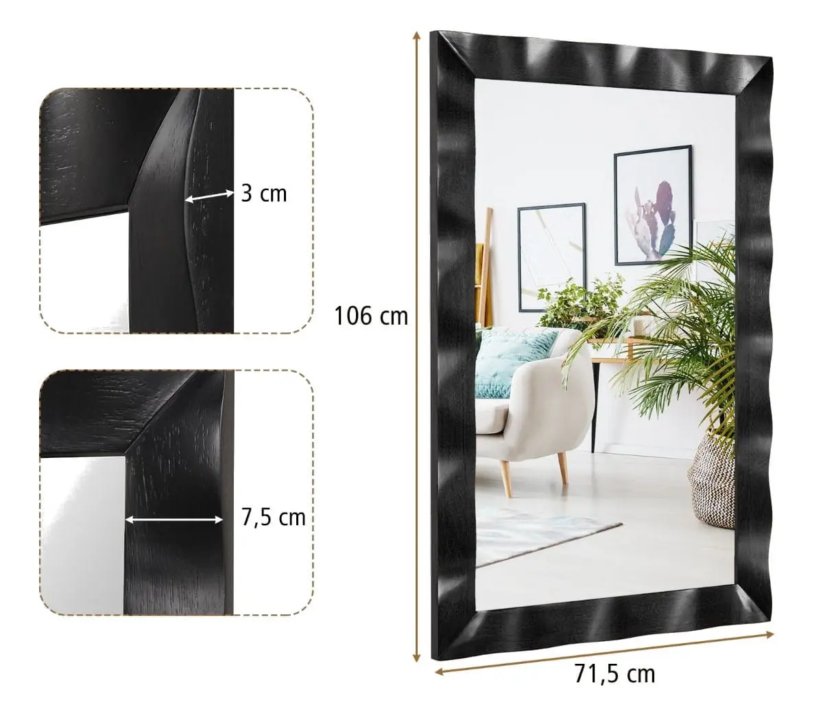 Зеркало Costway JV11864DK (Black)