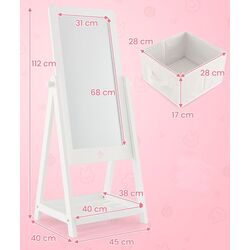 Oglinda pentru copii Costway HY10182WH (White) Thumb