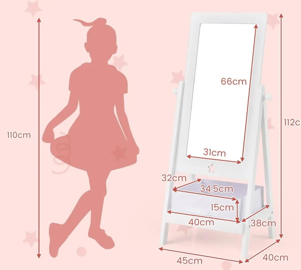 Oglinda pentru copii Costway HY10302WH (White)