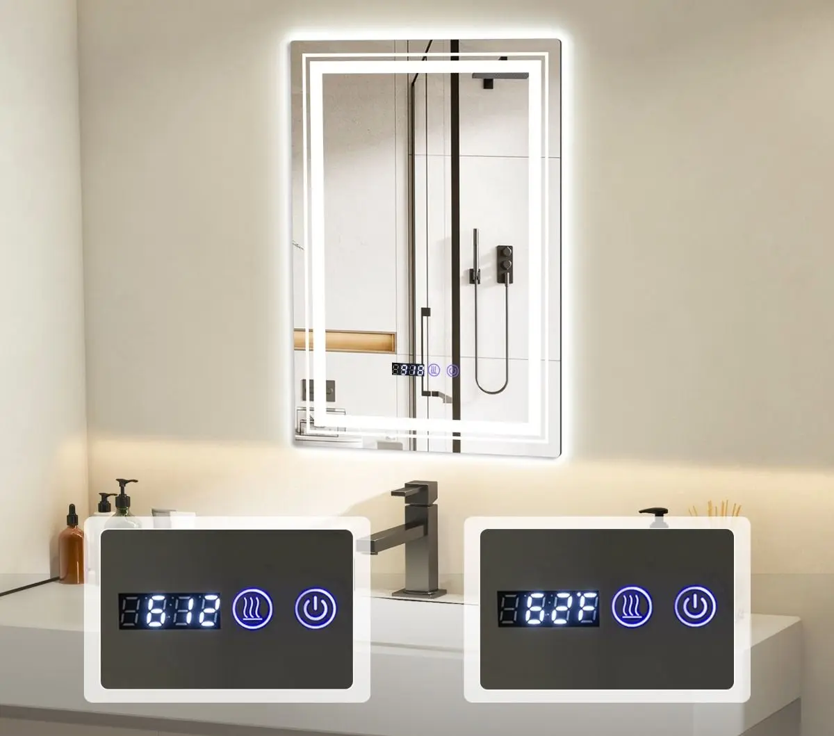 Oglinda cu iluminare Costway BA8037DE (Silver)