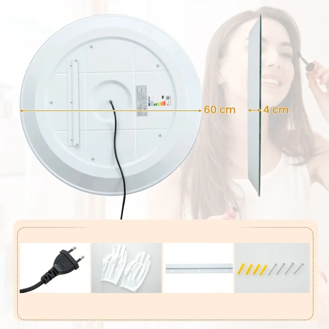 Зеркало с подсветкой Costway BA8041DE (Silver)