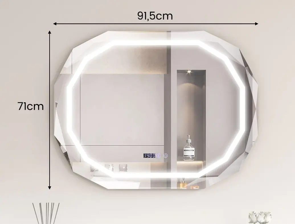 Oglinda cu iluminare Costway BA8044DE (Silver)