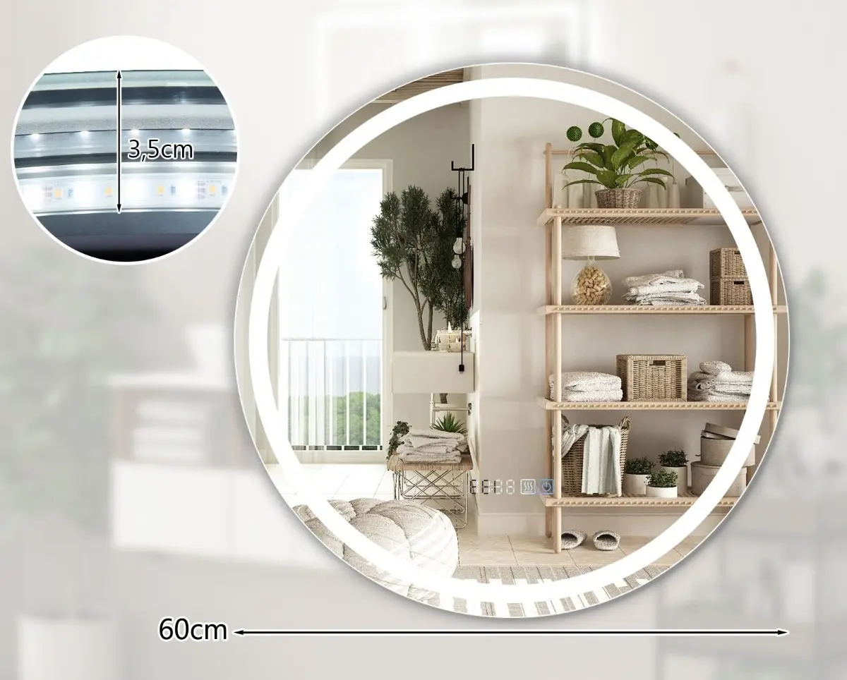 Oglinda cu iluminare Costway BA8063DE (Silver)