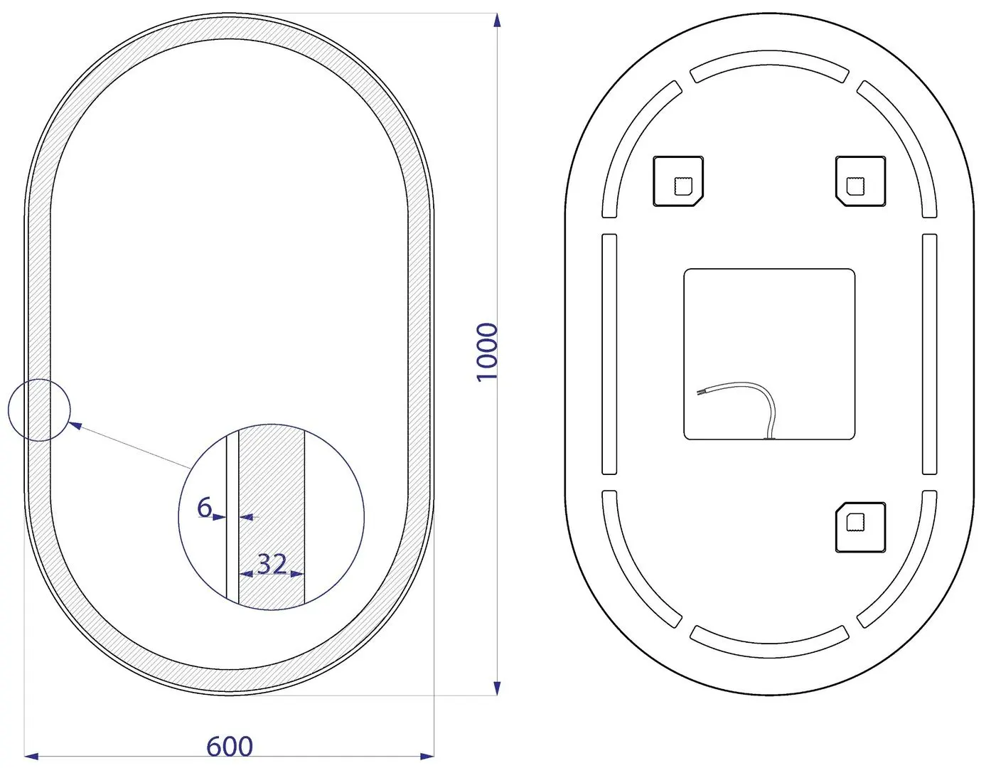 Зеркало Dubiel Vitrum Cafe 60x100