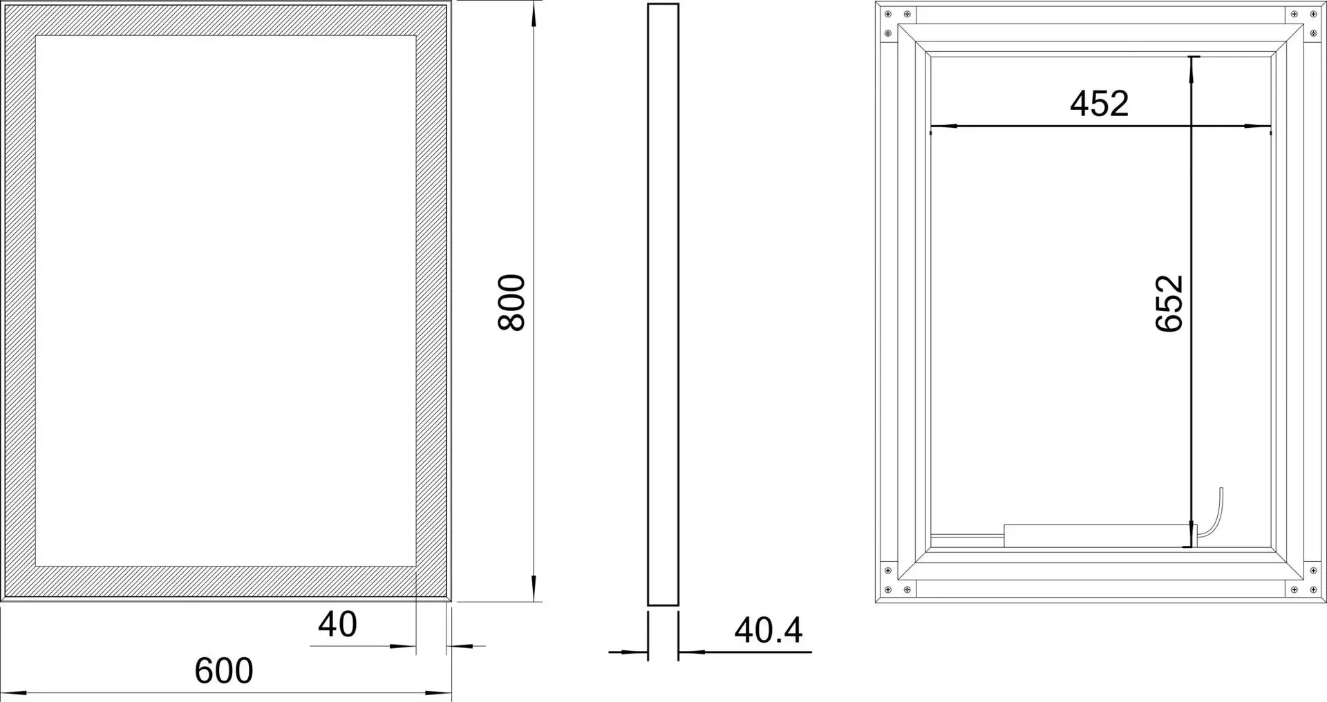 Зеркало Dubiel Vitrum Logan 60x80 (Black)