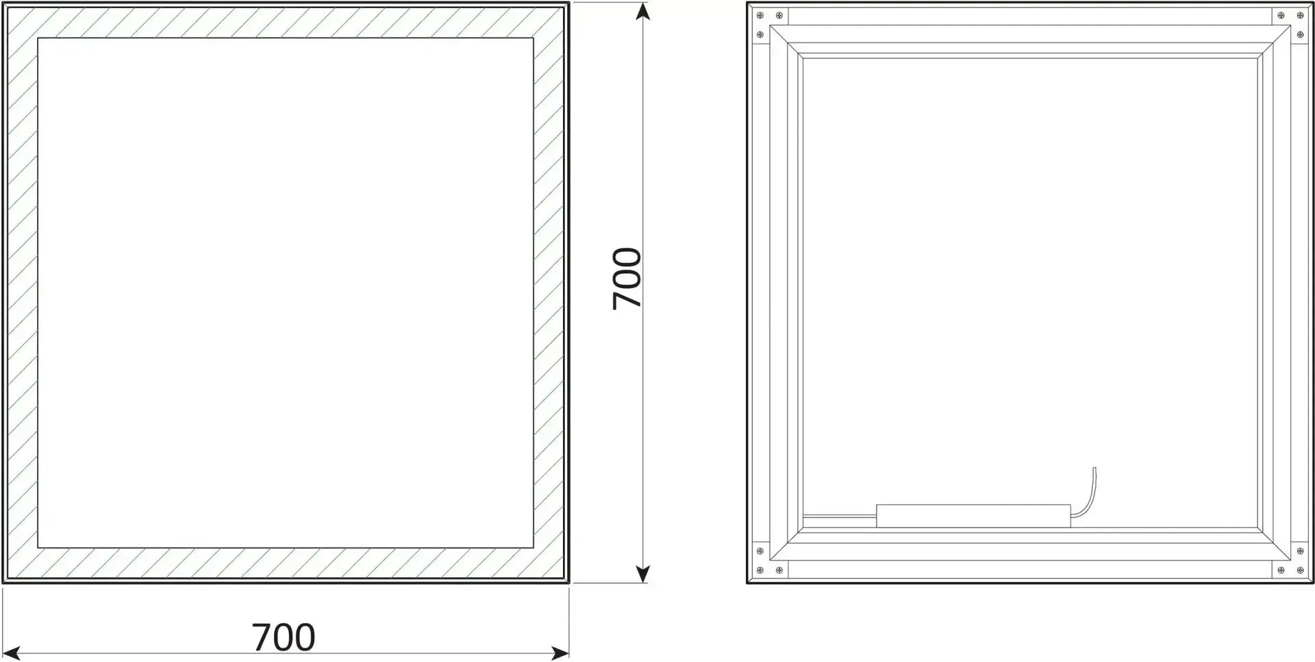 Зеркало Dubiel Vitrum Logan 70x70 (Black)