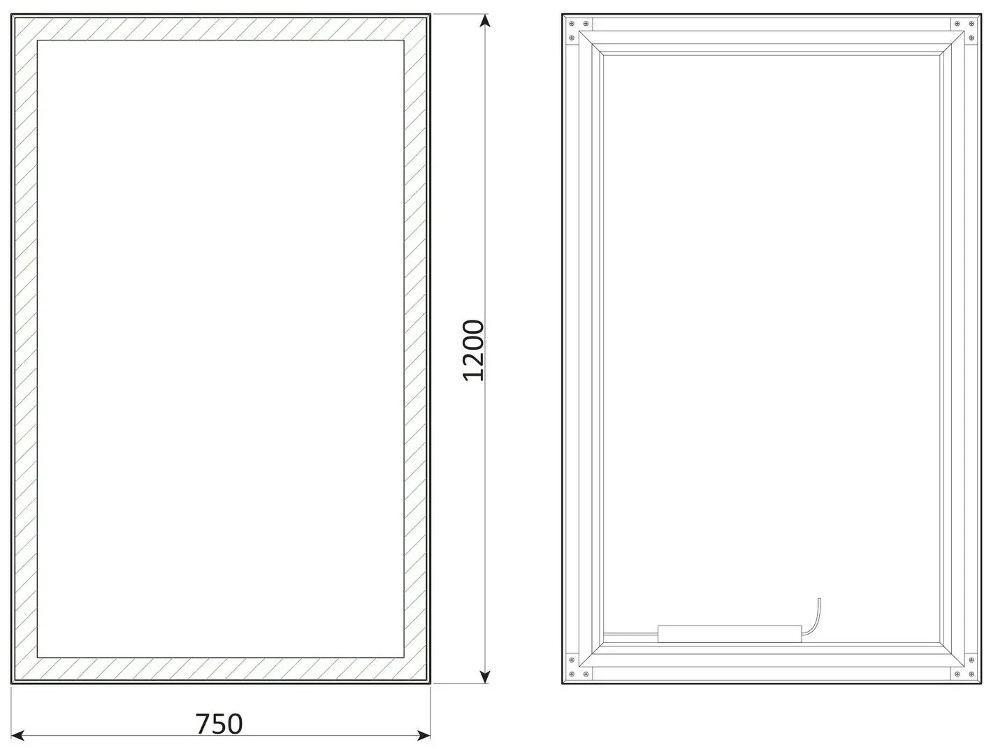 Зеркало Dubiel Vitrum Logan 75x120 (Black)